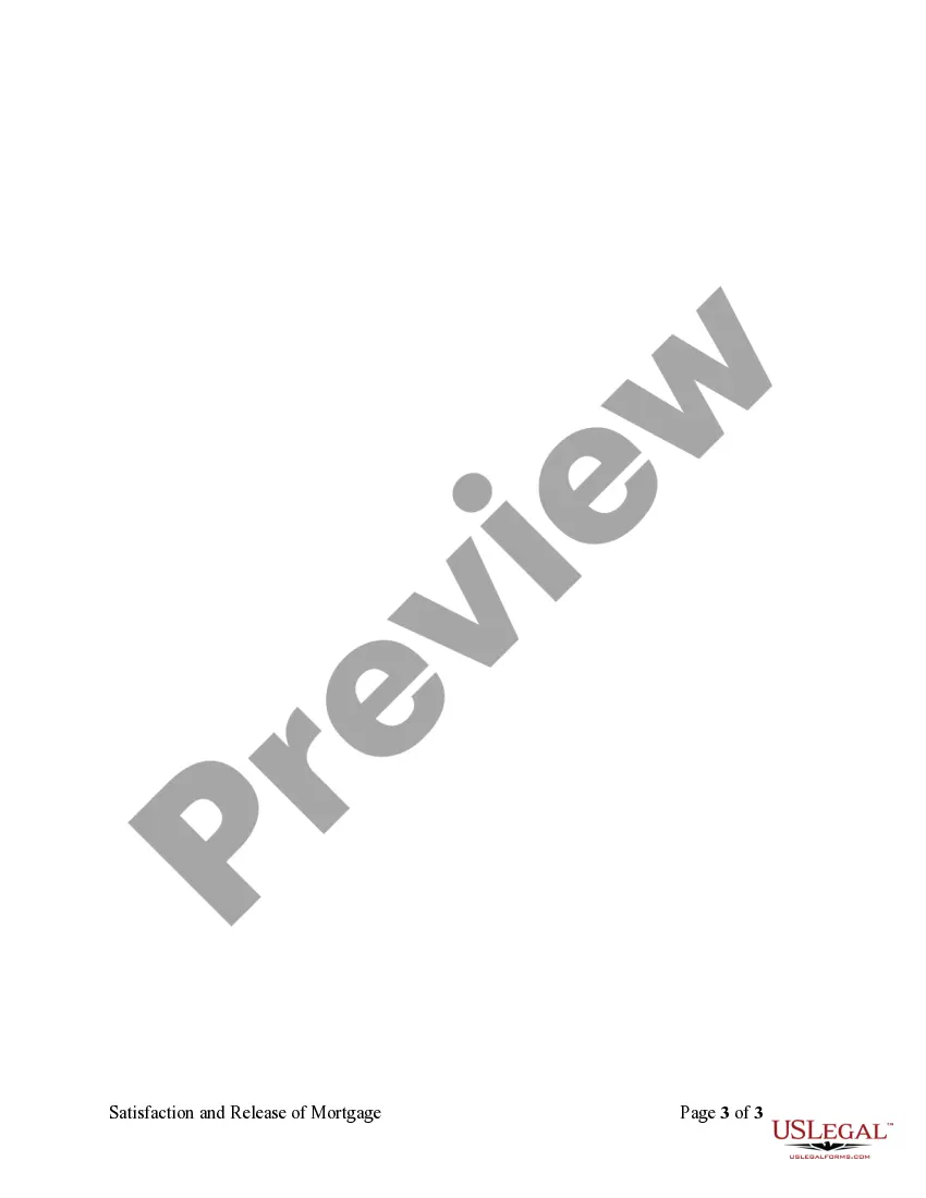 Get Release of Mortgage by Lender - Individual Lender or Holder Preview Release of Mortgage by Lender - Individual Lender or Holder