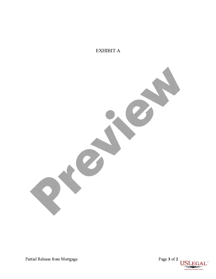 Preview Partial Release of Property From Mortgage for Corporation
