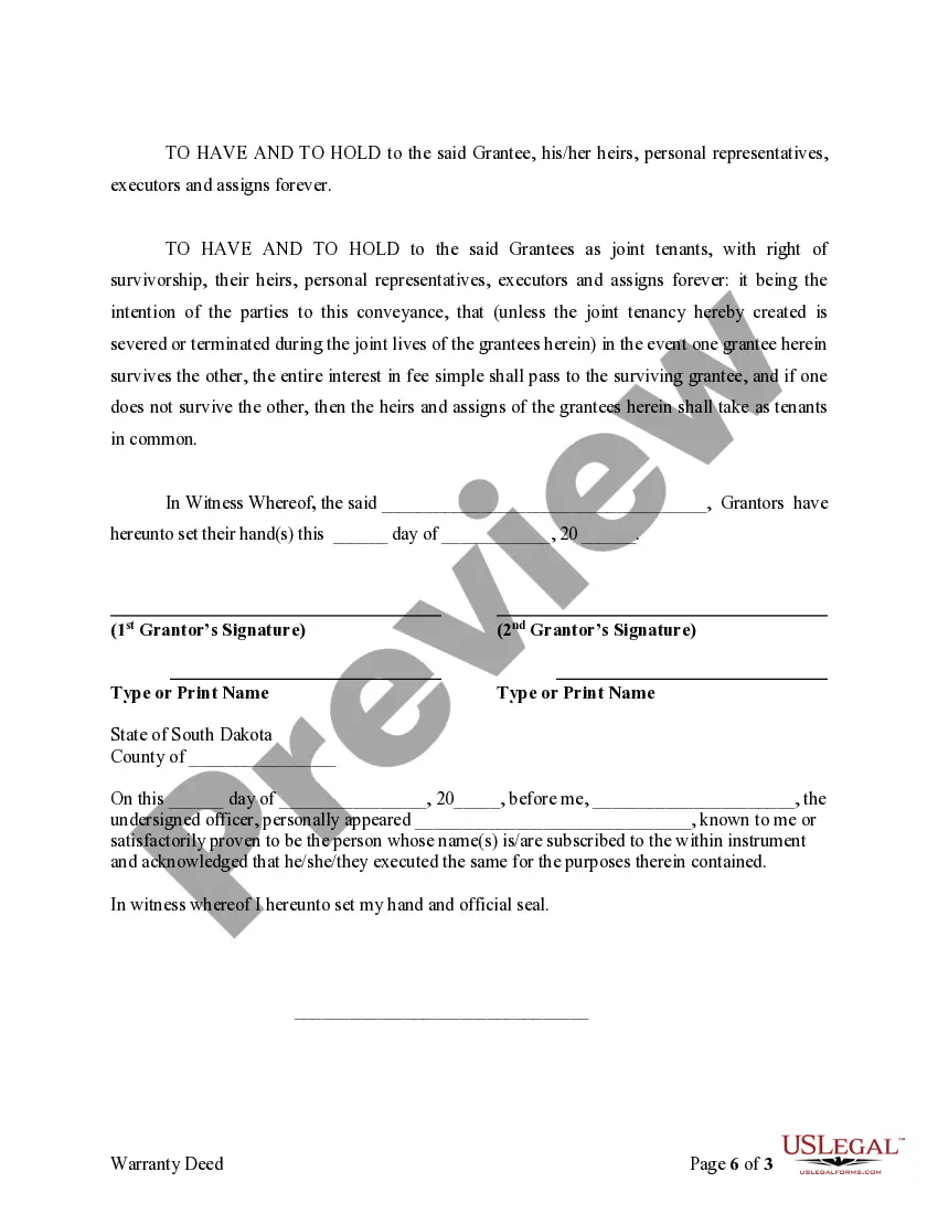 Get Warranty Deed for Separate or Joint Property to Joint Tenancy Preview Warranty Deed for Separate or Joint Property to Joint Tenancy