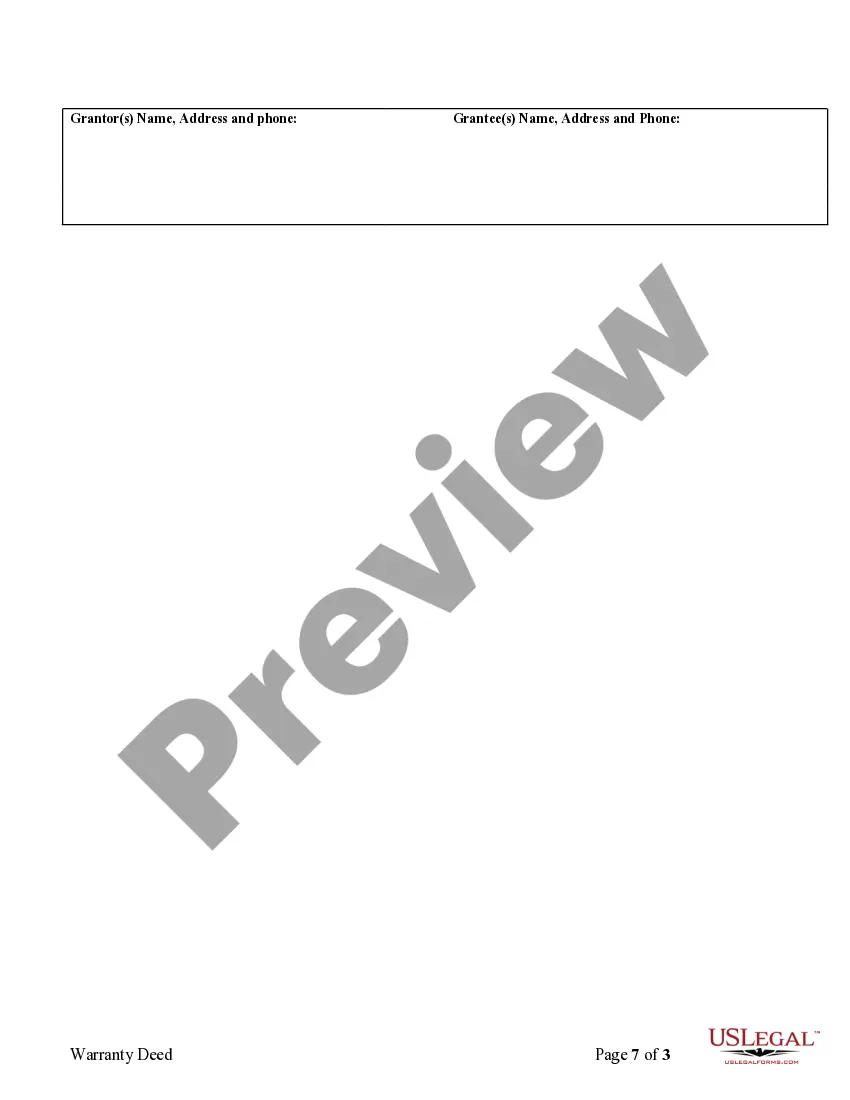 Preview Warranty Deed to Separate Property of One Spouse to Both Spouses as Joint Tenants