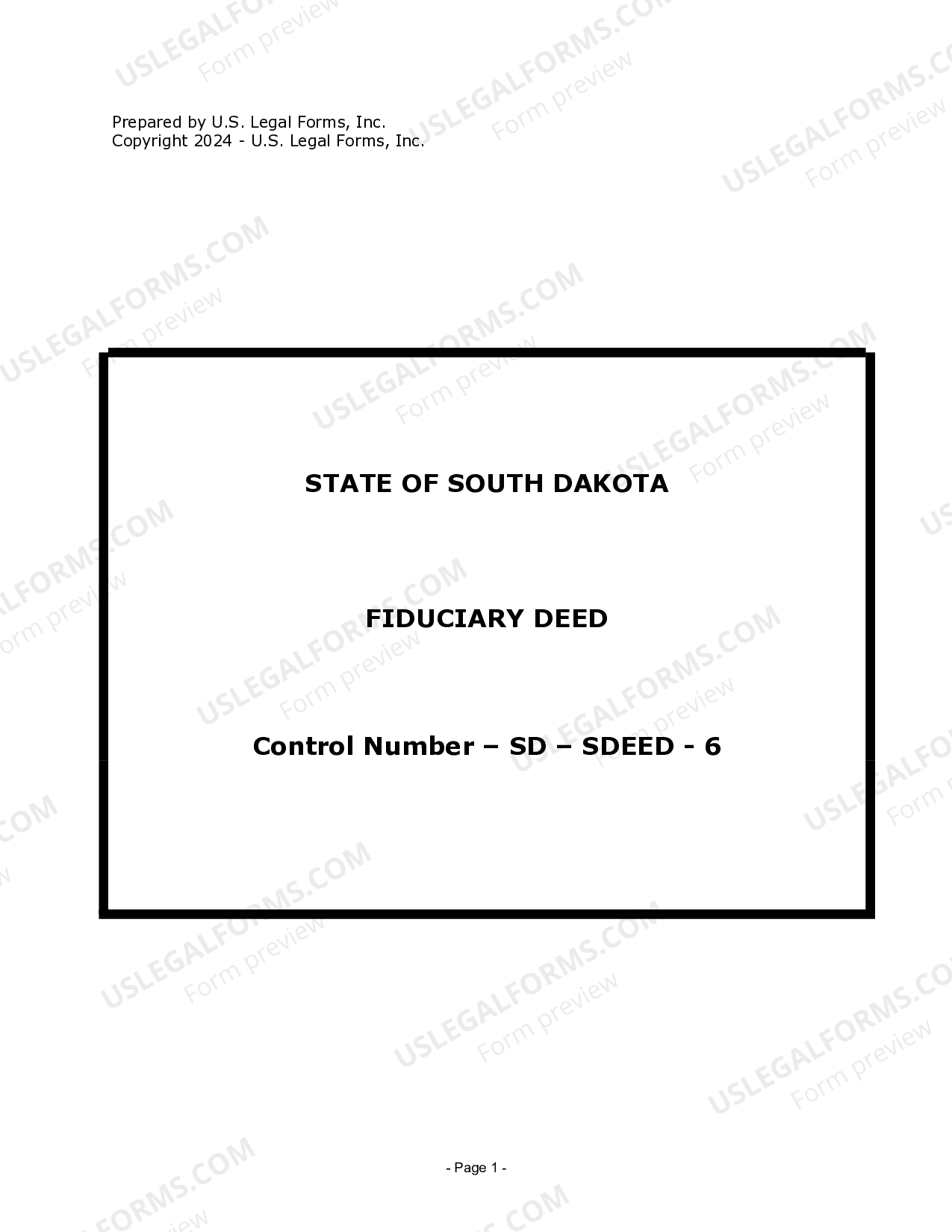 South Dakota Fiduciary Deed for use by Executors, Trustees, Trustors Trustee's Deed US Legal