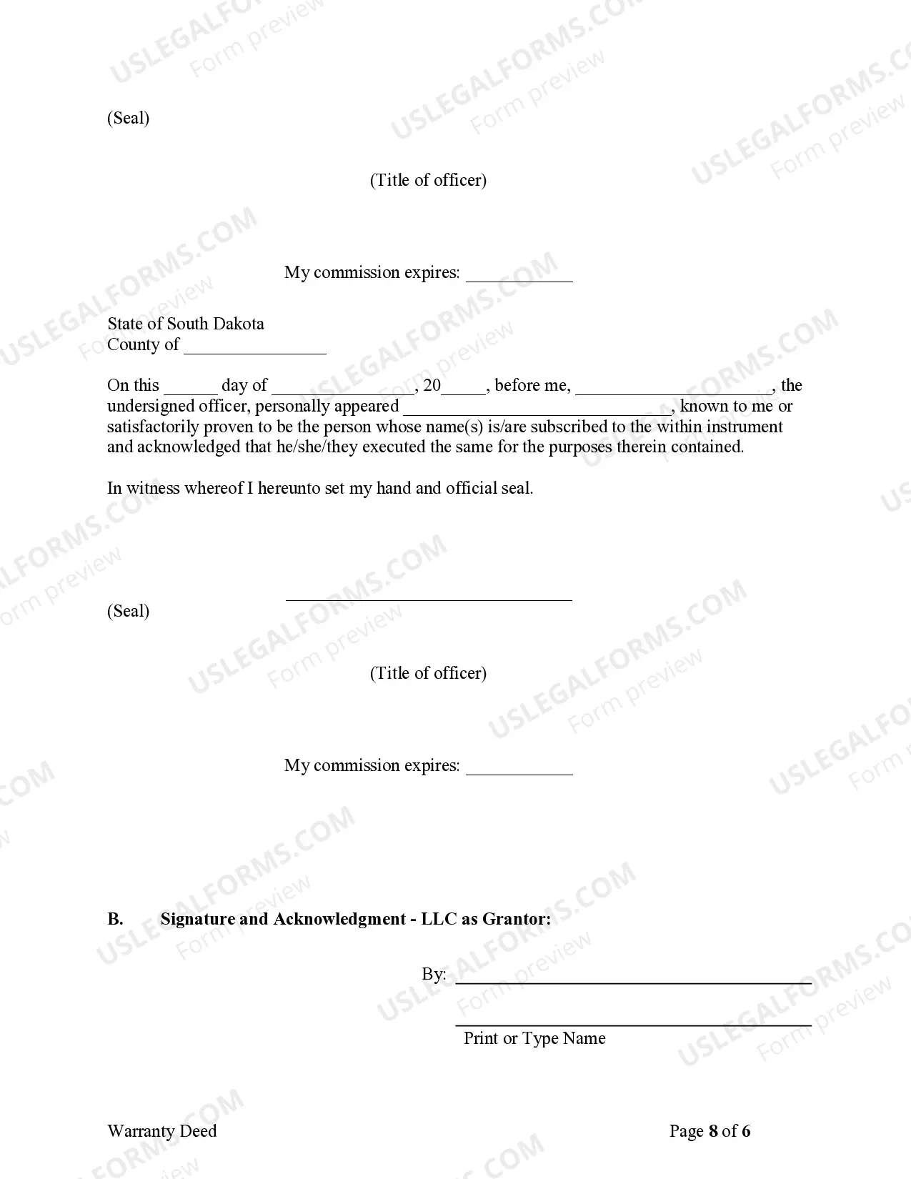 Preview Warranty Deed from Limited Partnership or LLC is the Grantor, or Grantee