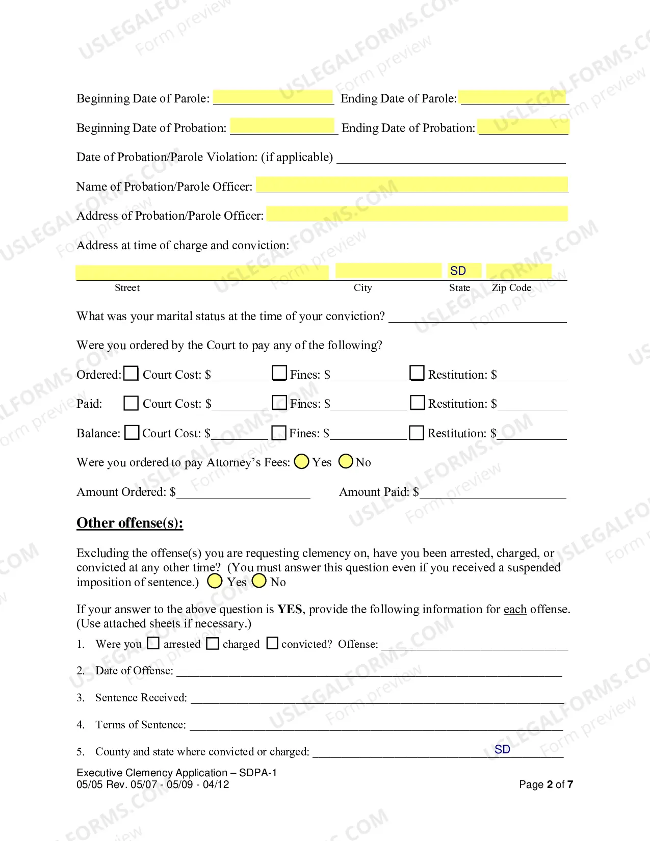 Preview Application for Executive Clemency