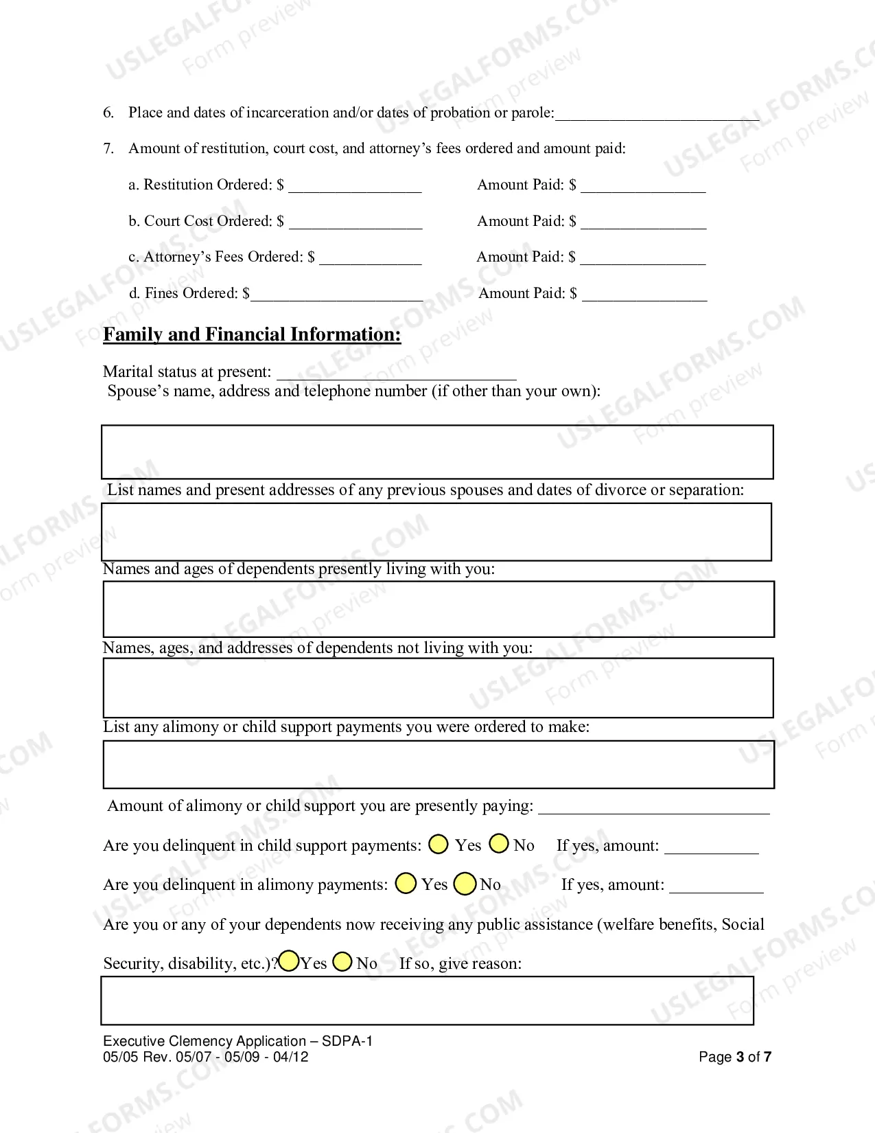 Preview Application for Executive Clemency