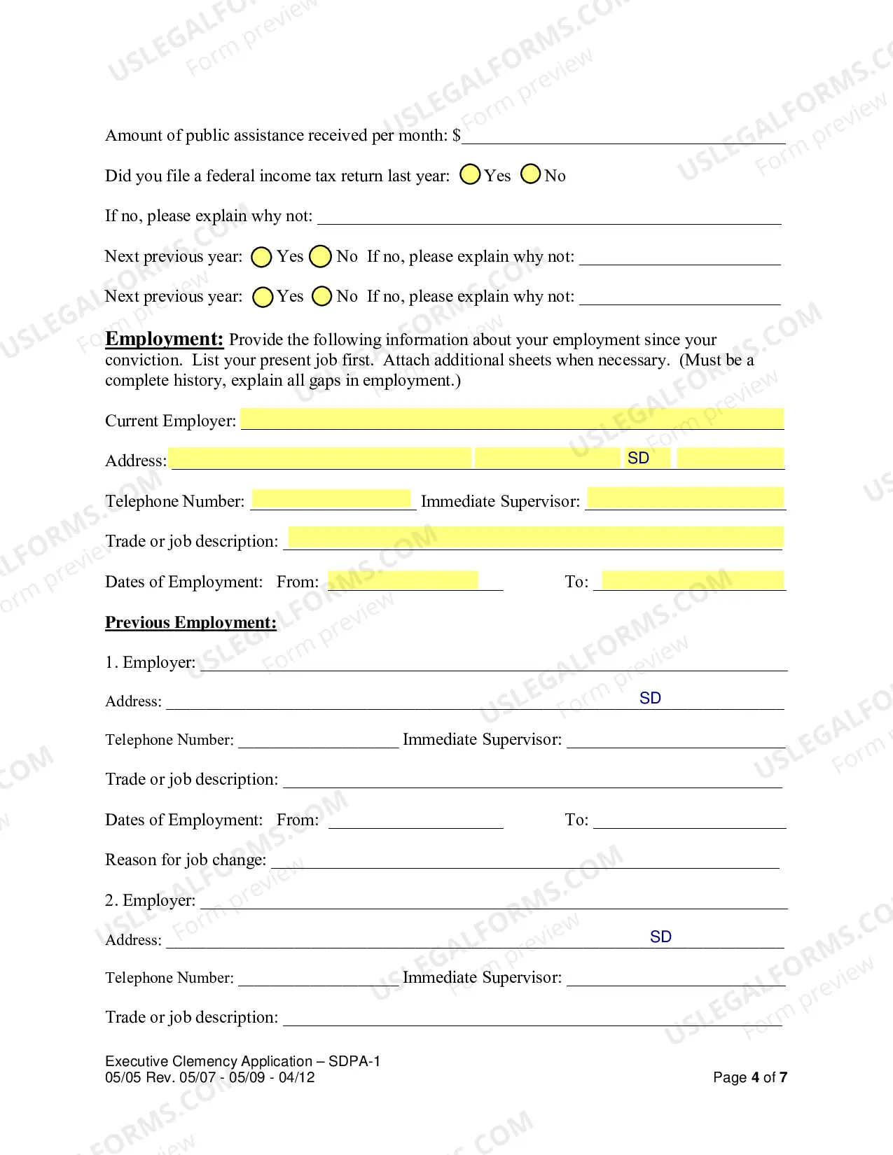Preview Application for Executive Clemency