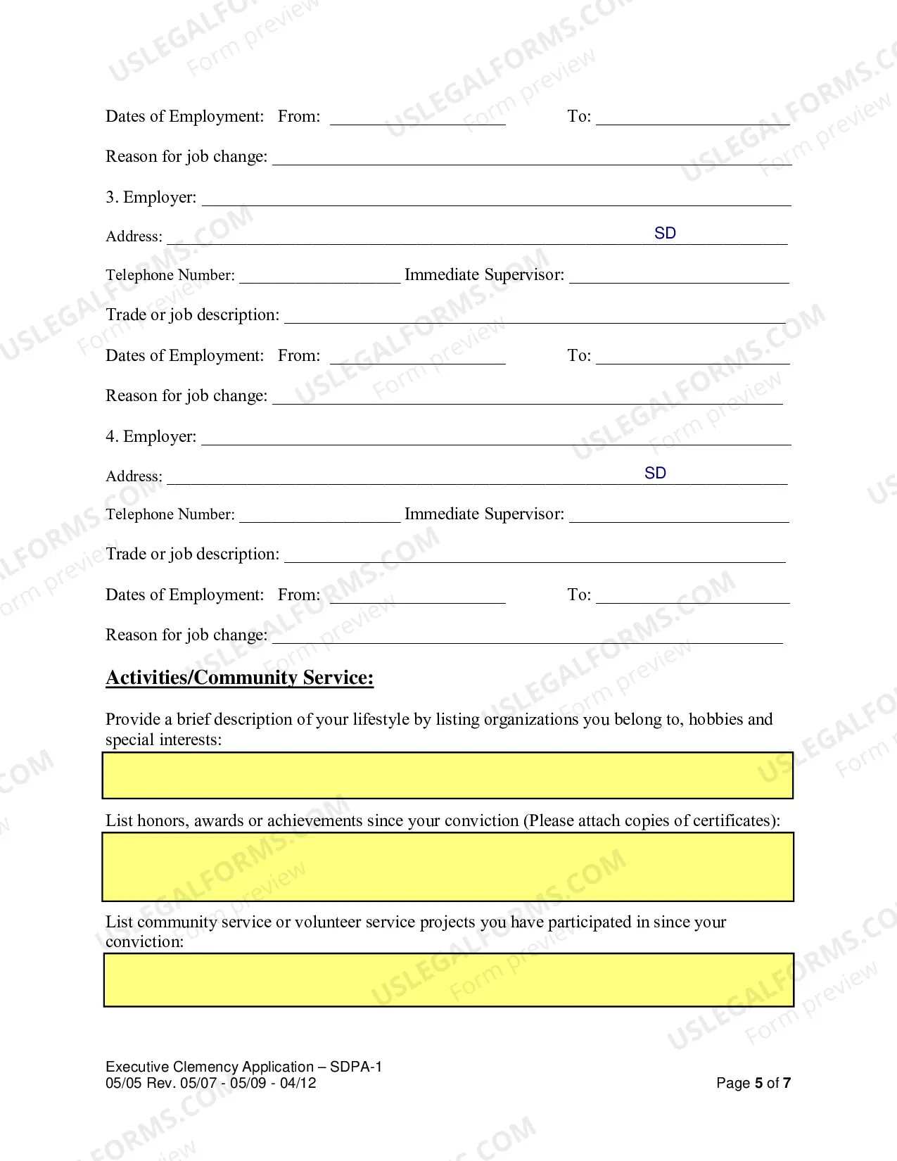 Preview Application for Executive Clemency
