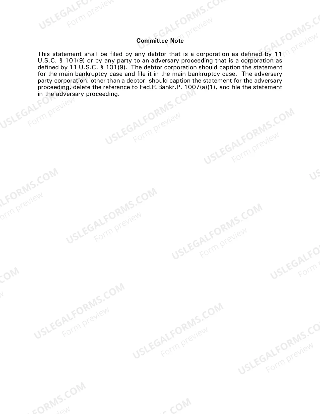 Preview Statement of Corporate Ownership