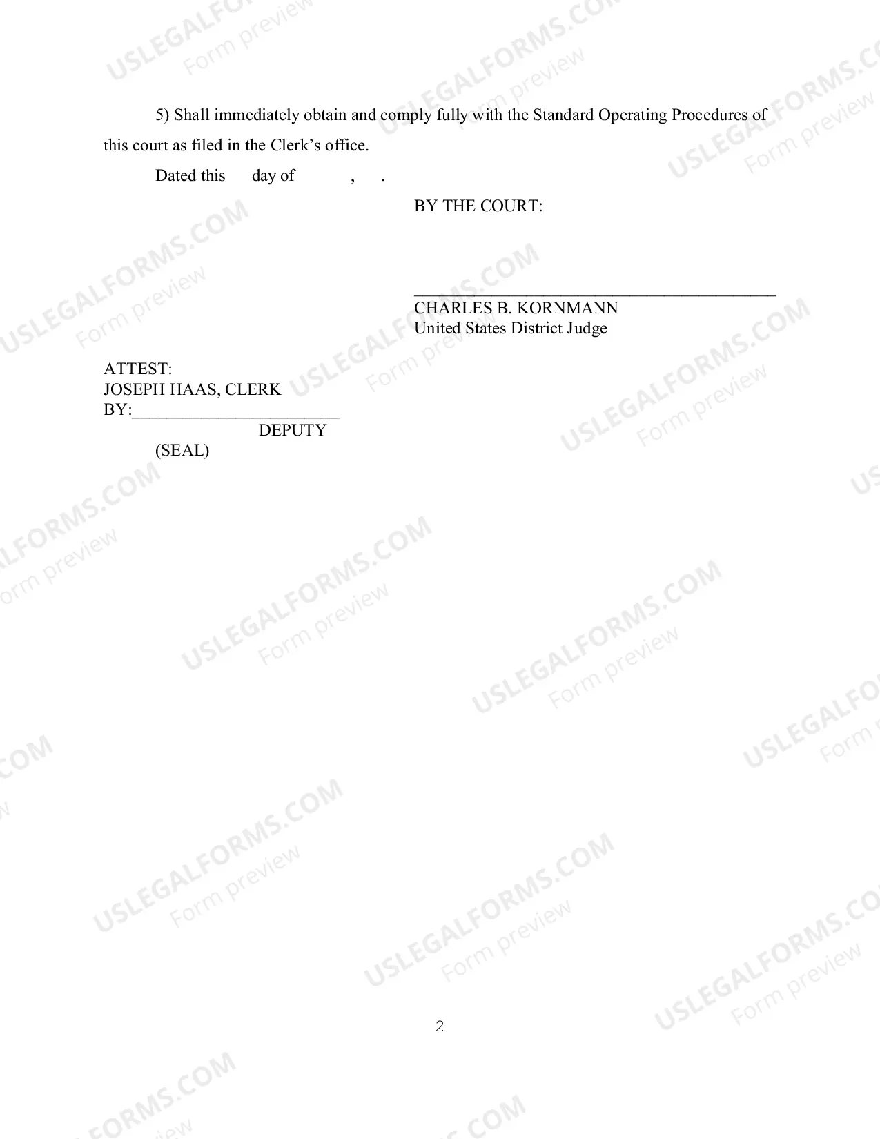 Preview Order To Admit Pro Hac Vice-Criminal (Judge Kornmann)