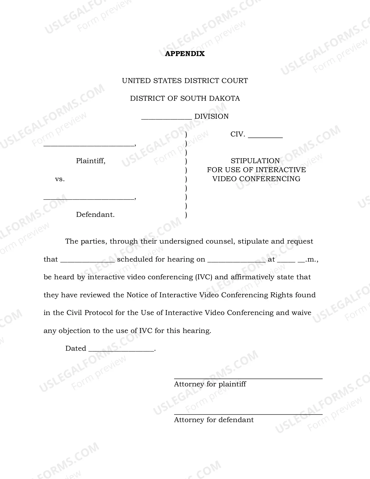 Preview Protocol for the use of interactive video conferenceing -Civil