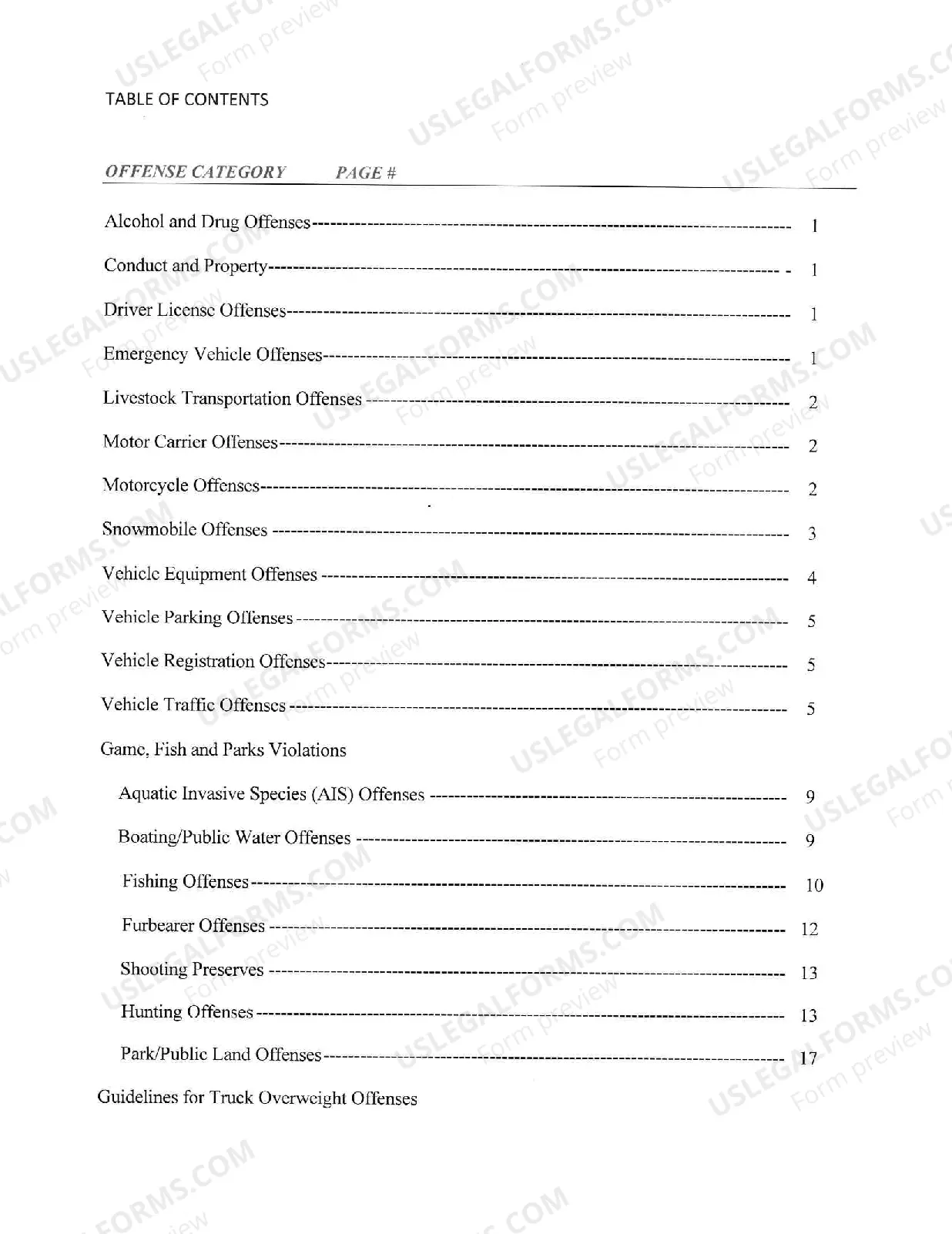 Preview 2nd Circuit Fine and Bond Schedule-Statewide