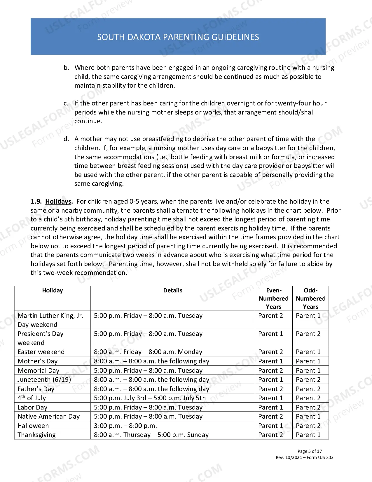 Preview Parenting Guidelines