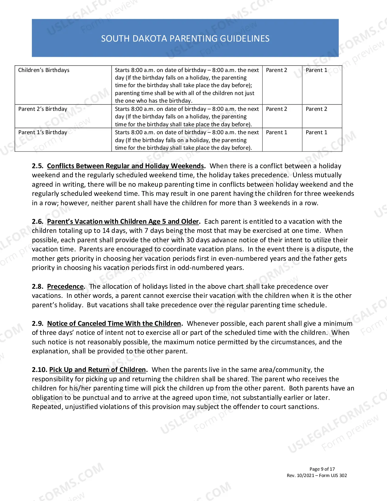 Preview Parenting Guidelines