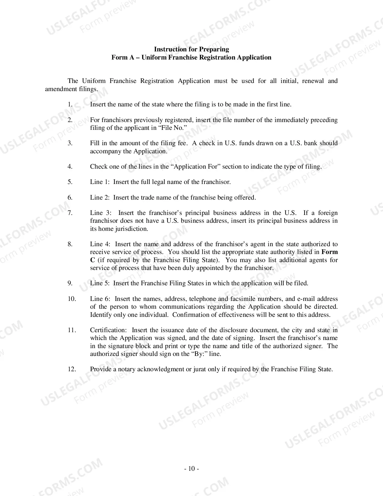 Preview Uniform Franchise Diclosure Guidelines (FDD)