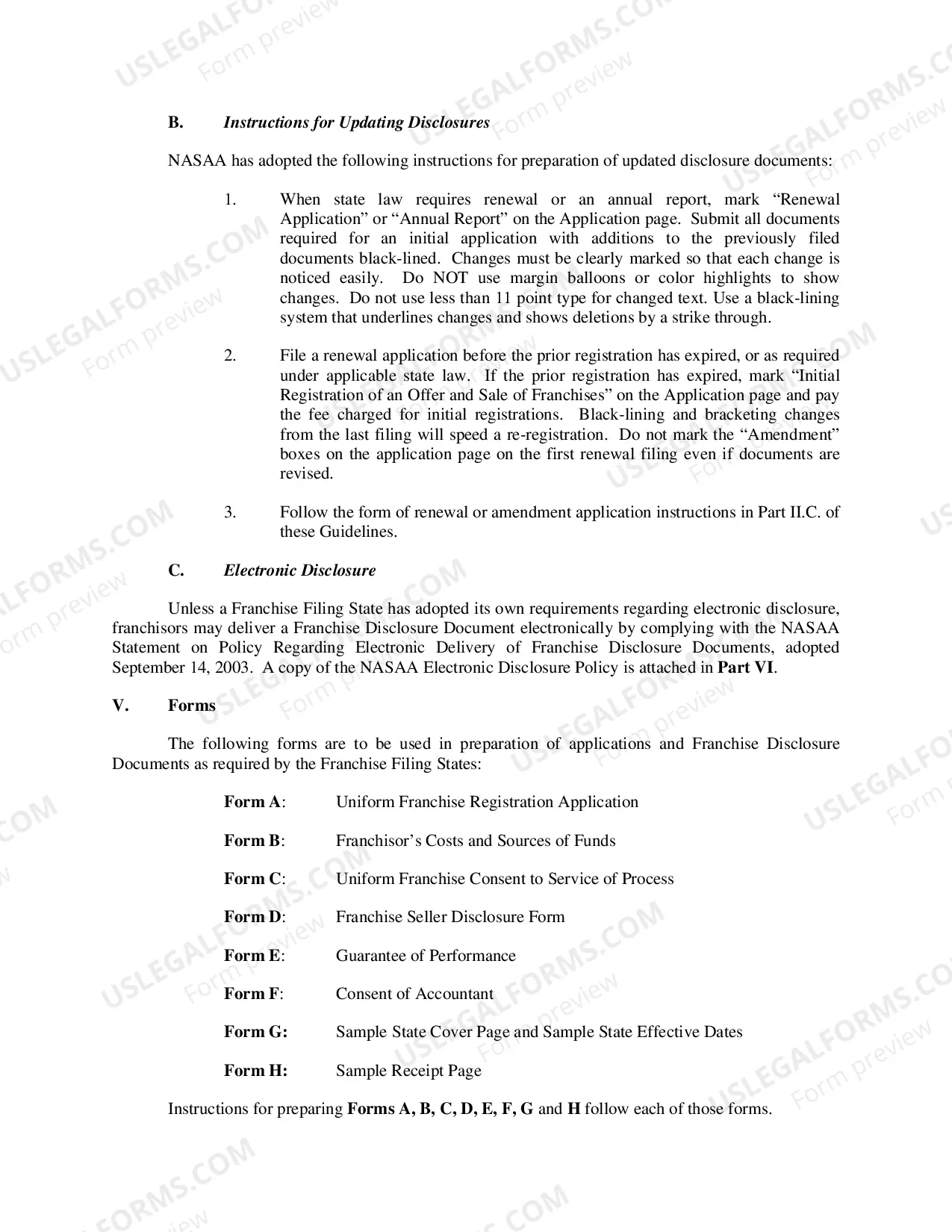Preview Uniform Franchise Diclosure Guidelines (FDD)