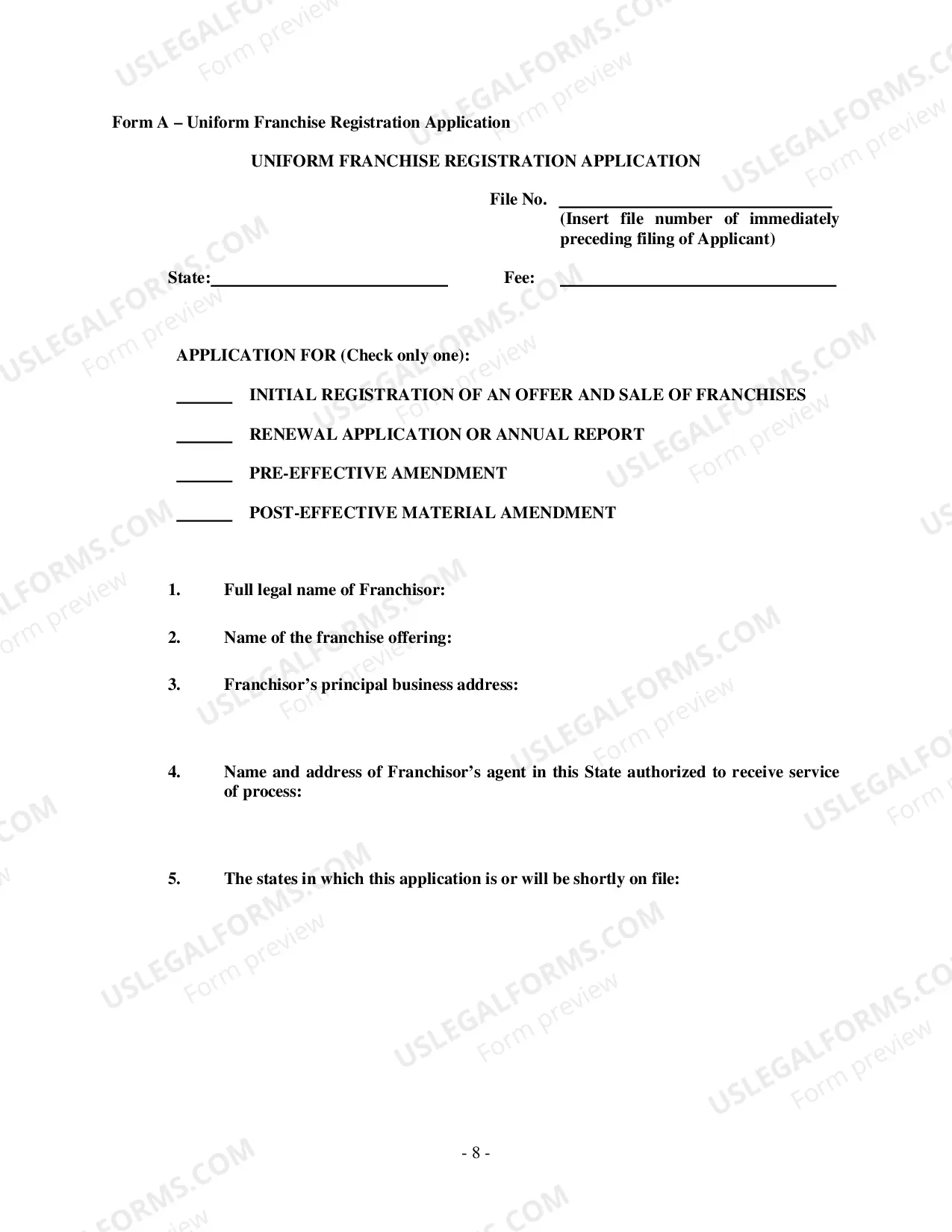 Preview Uniform Franchise Diclosure Guidelines (FDD)