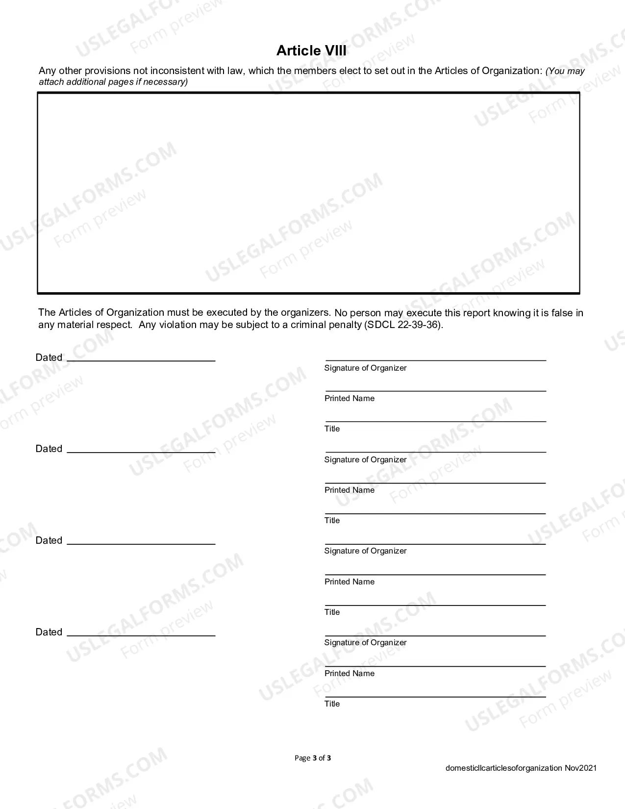 Preview Application for Amended Articles of Organization