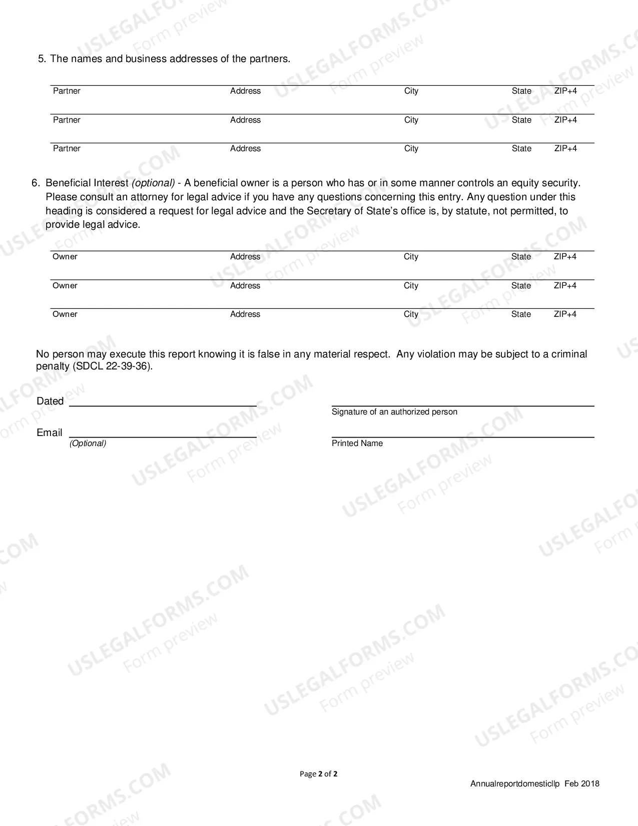 Preview Annual Report (Domestic LLP)