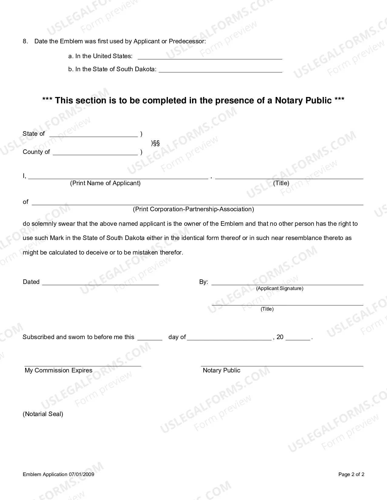 Preview Emblem Registration Application