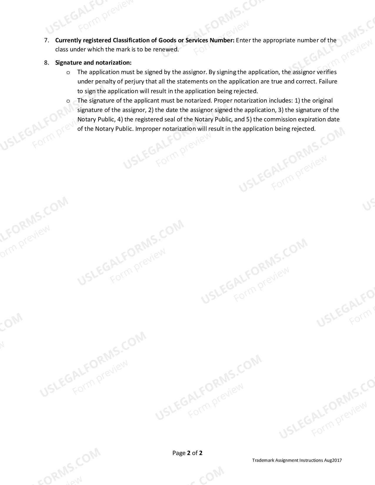 Preview Mark Registration Assignment