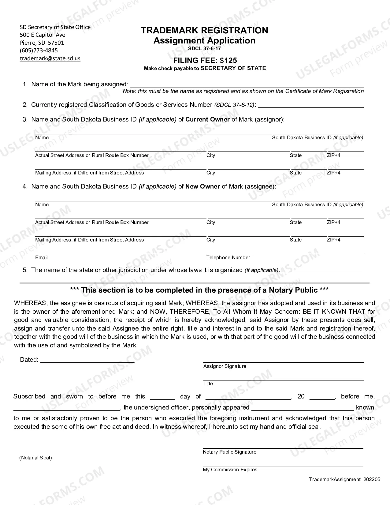 Preview Mark Registration Assignment