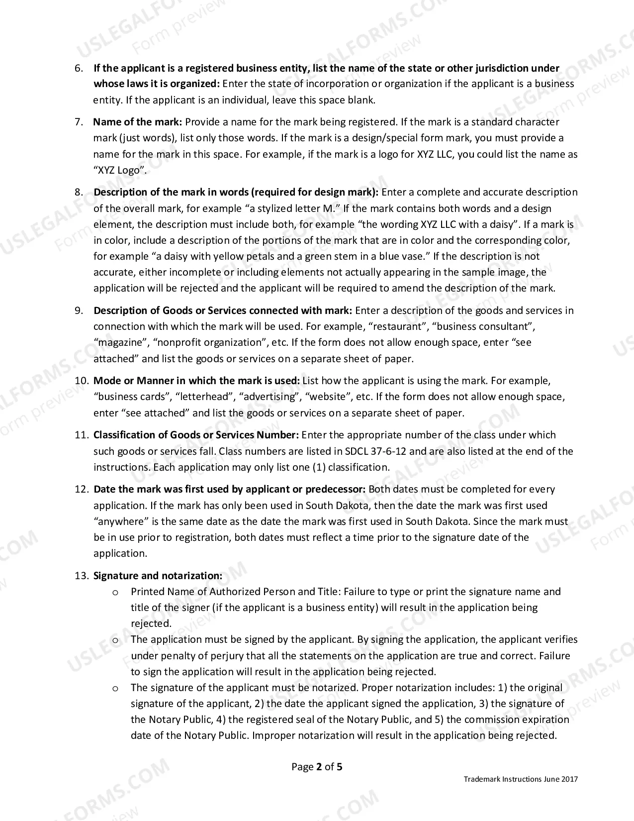 Preview Application for New Trademark