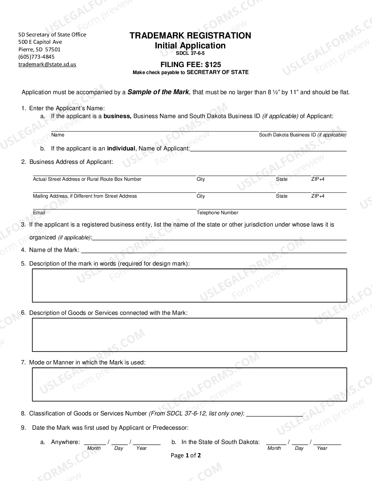 Preview Application for New Trademark