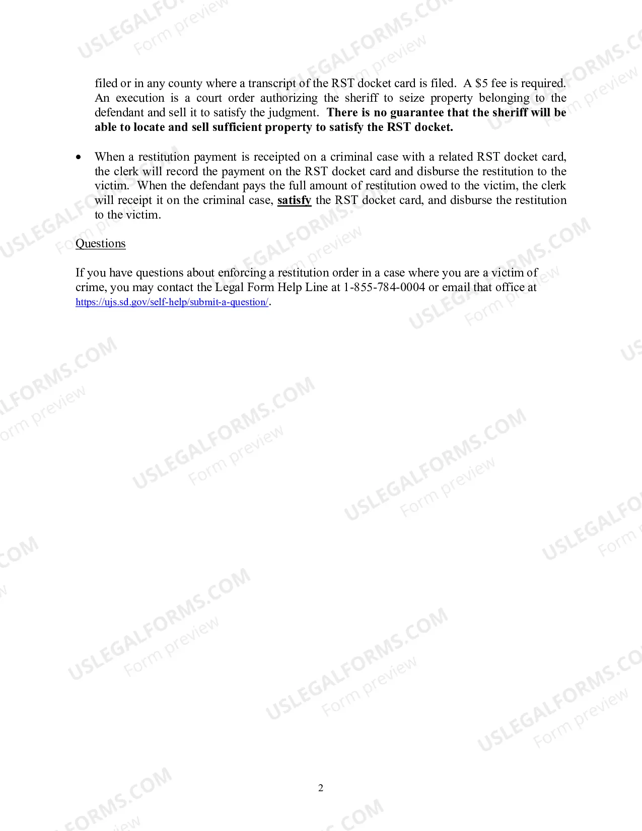 Preview Victim's Guide for Enforcing a Restitution Order