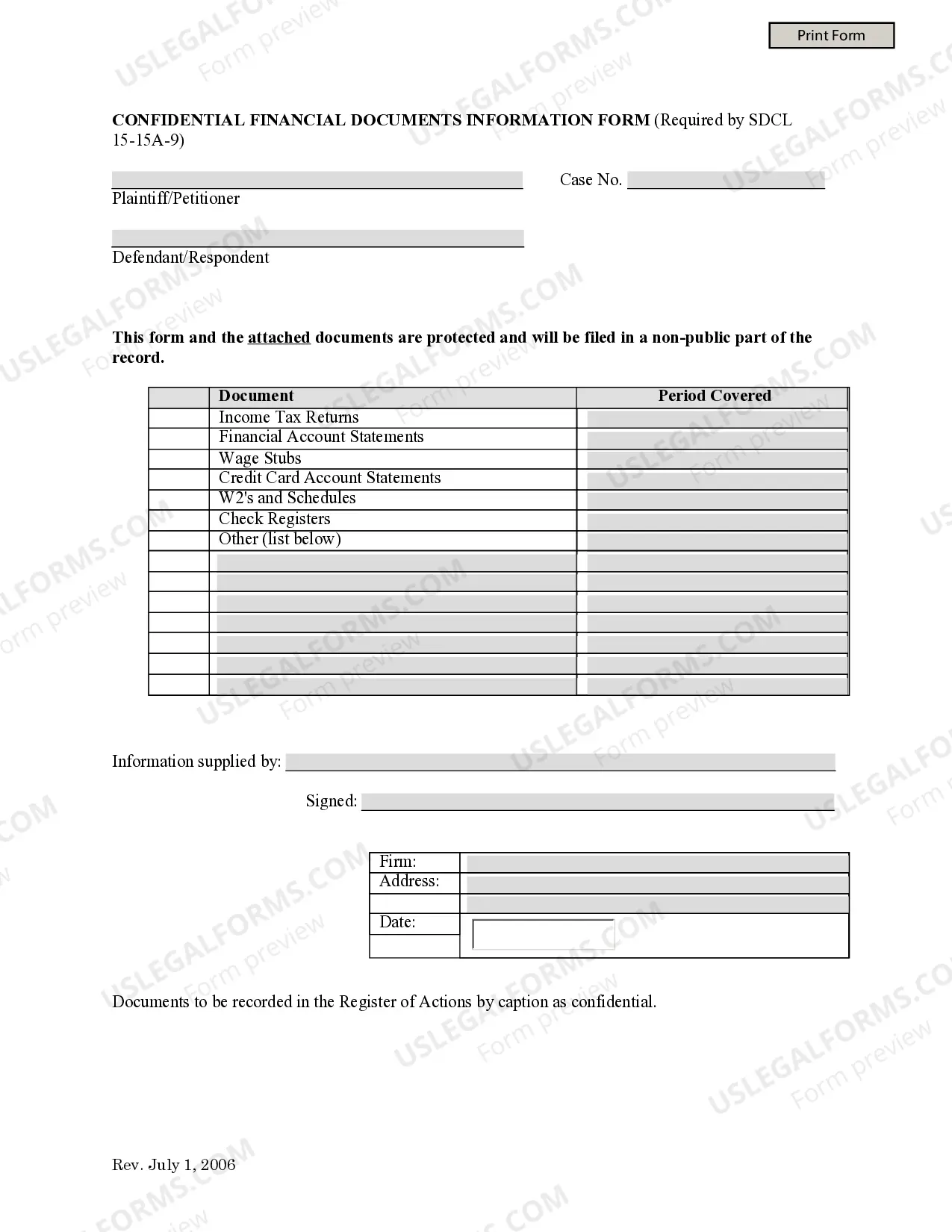Preview Confidential Financial Documents Information