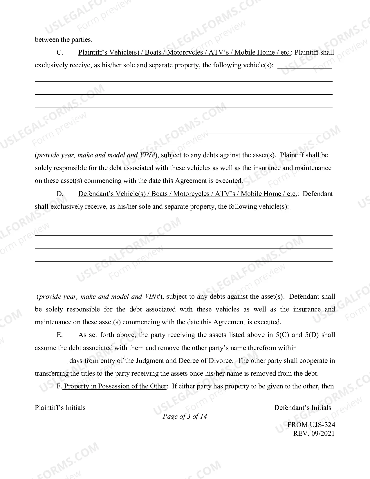 Preview Instructions and Form for Stipulation and Settlement Agreement without Minor Children