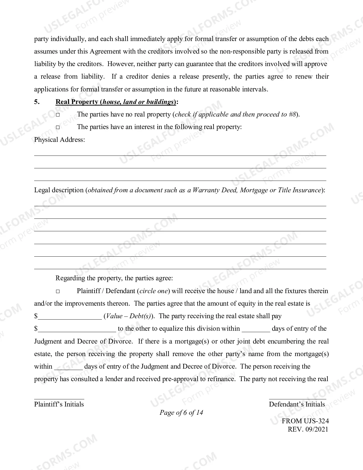 Preview Instructions and Form for Stipulation and Settlement Agreement without Minor Children