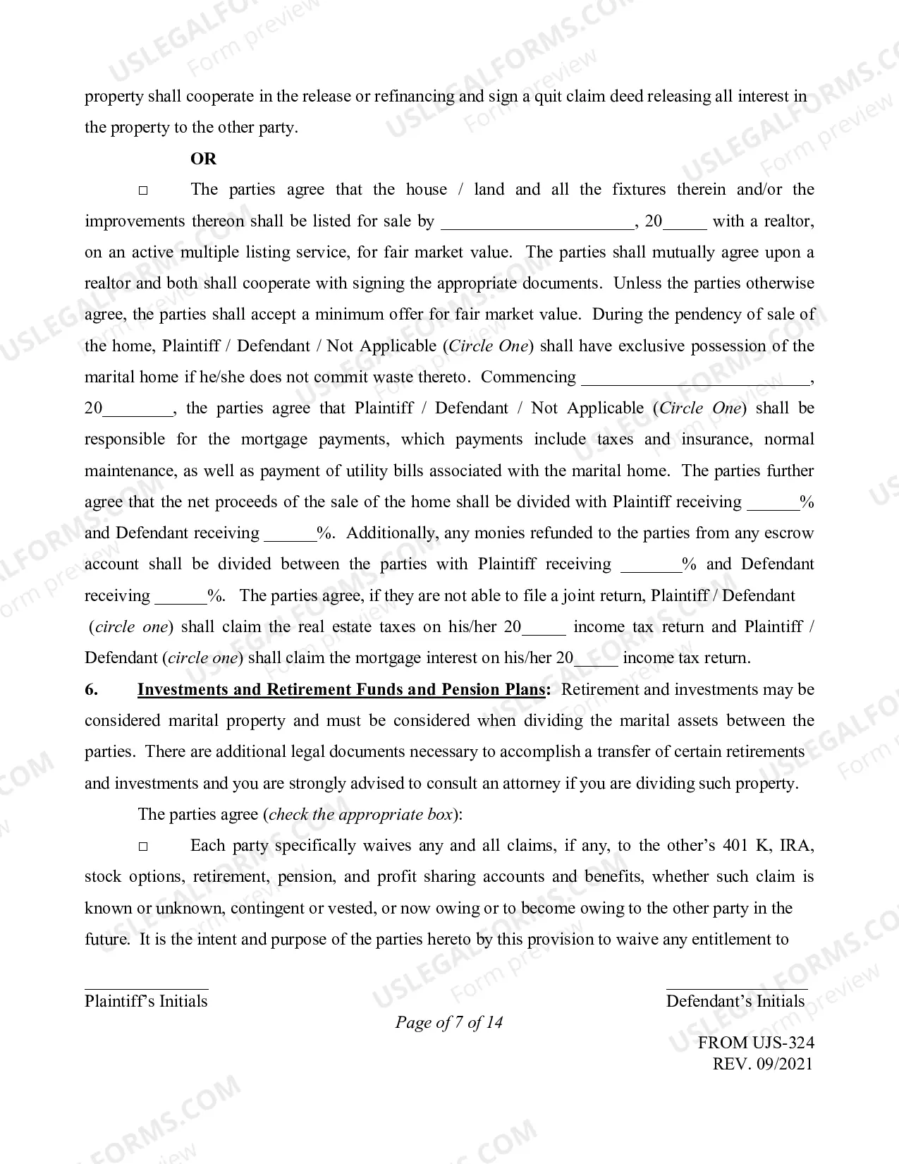 Preview Instructions and Form for Stipulation and Settlement Agreement without Minor Children