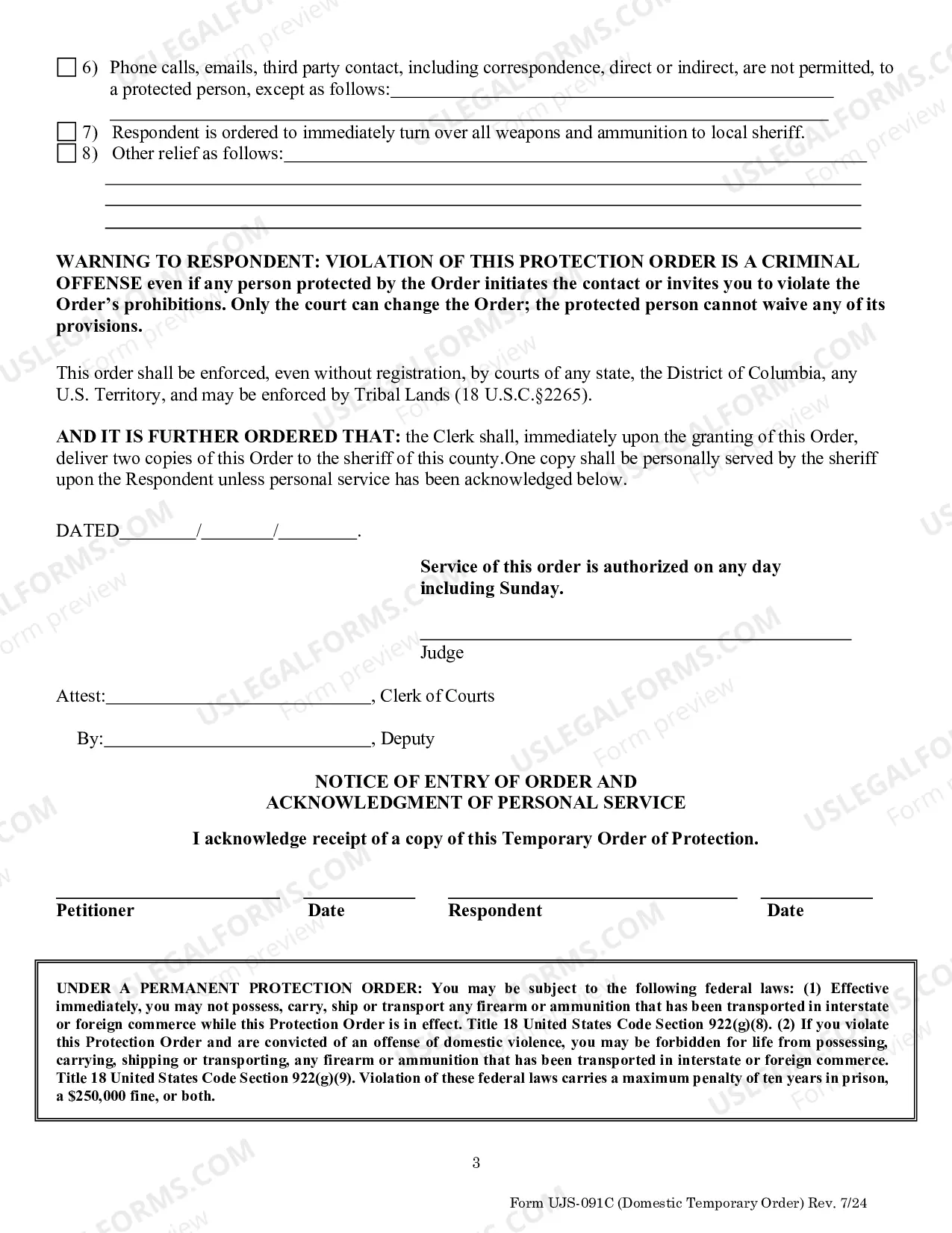 Preview Temporary Domestic Abuse Protection Order