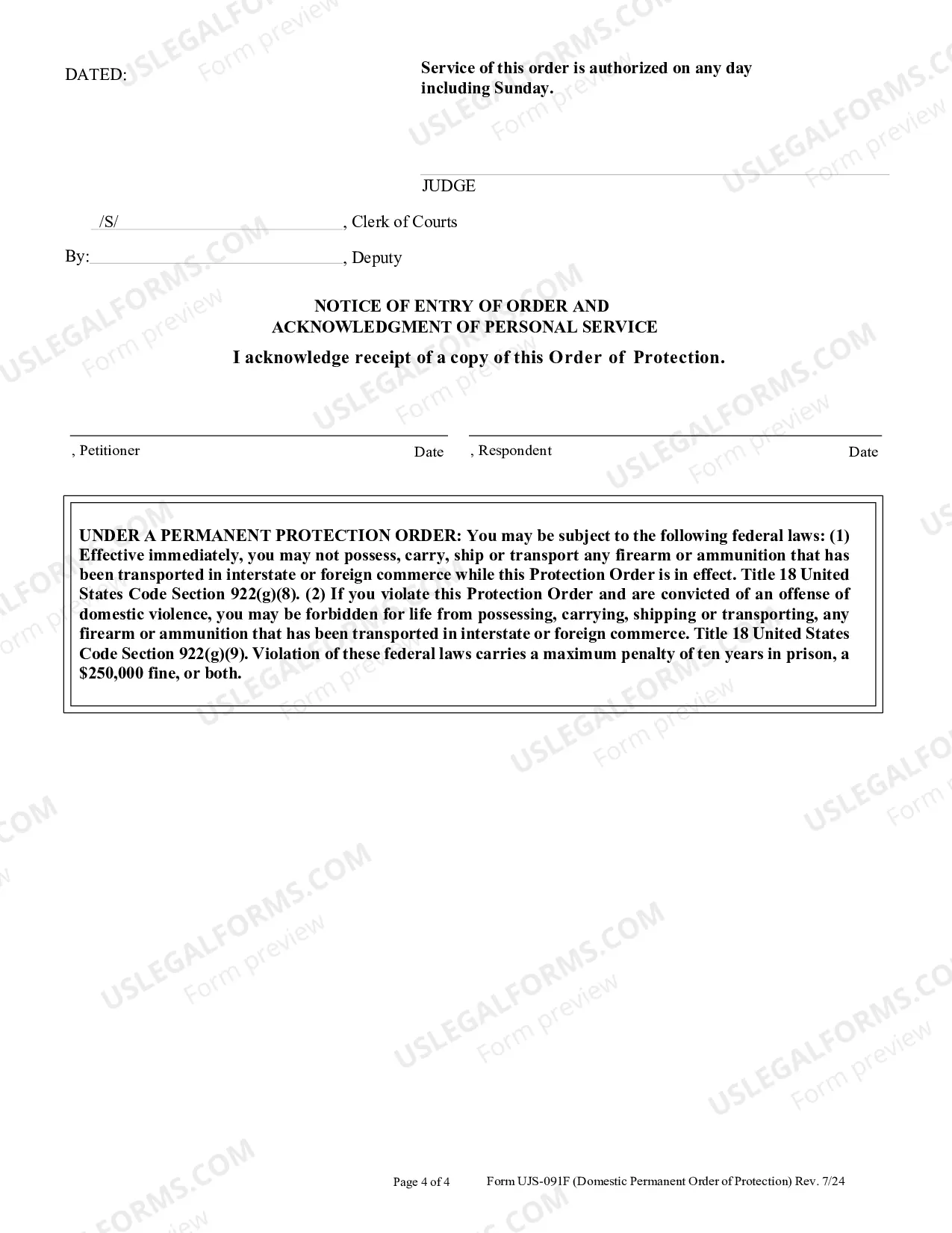 Preview Permanent Domestic Abuse Protection Order
