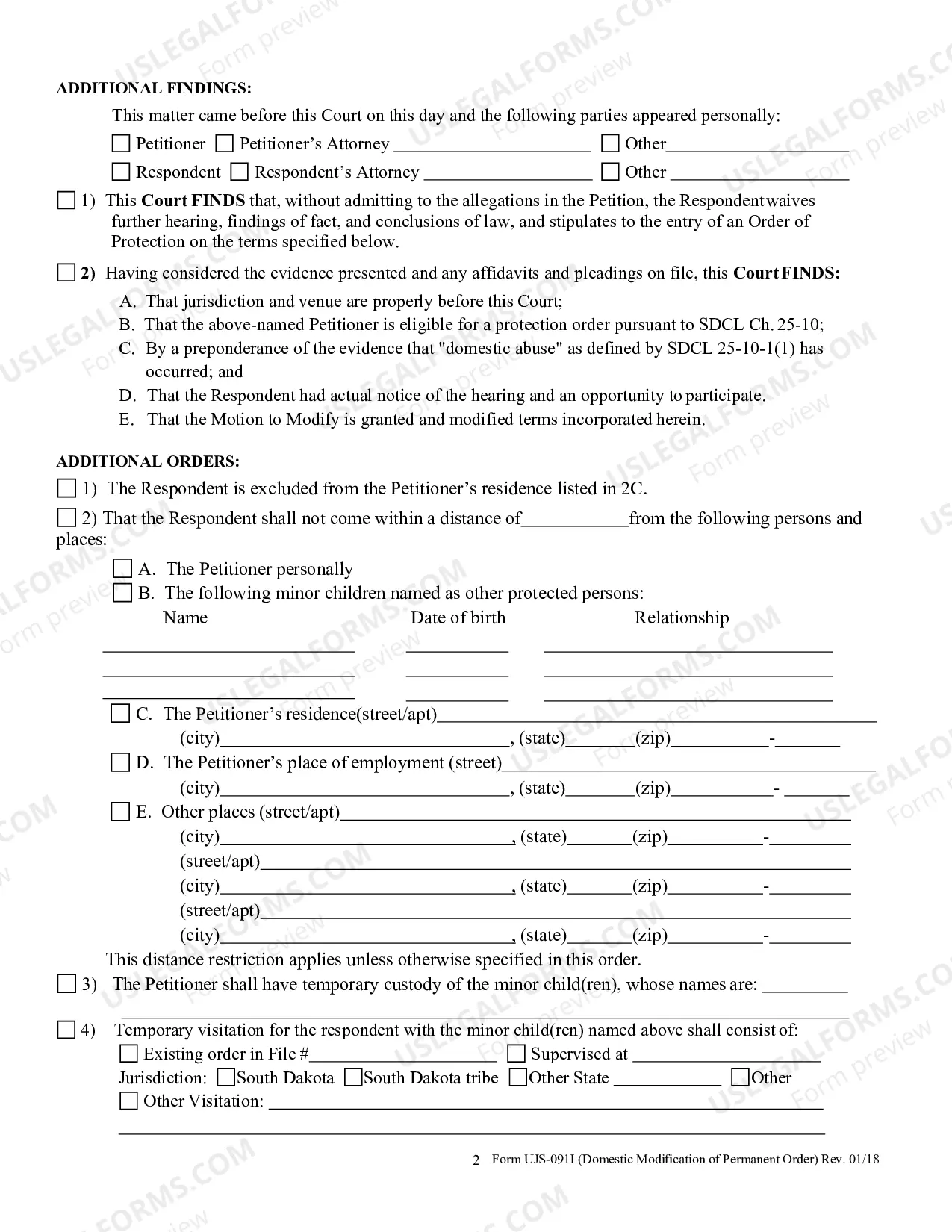 Preview Modification of Permanent Domestic Abuse Protection Order
