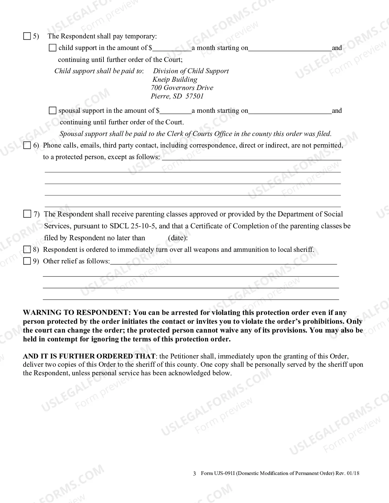 Preview Modification of Permanent Domestic Abuse Protection Order