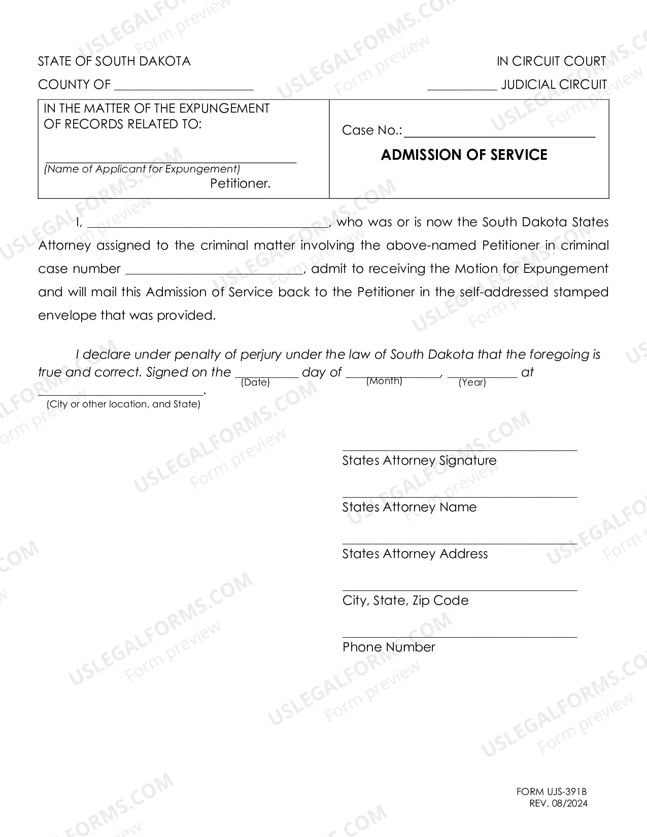 Preview Motion for Expungement and Statement of Mailing