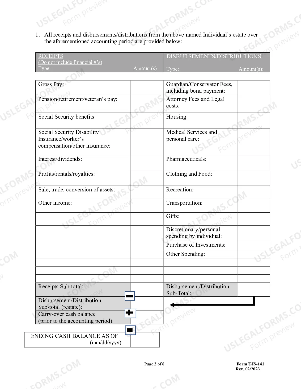 Preview Conservator's Annual Accounting