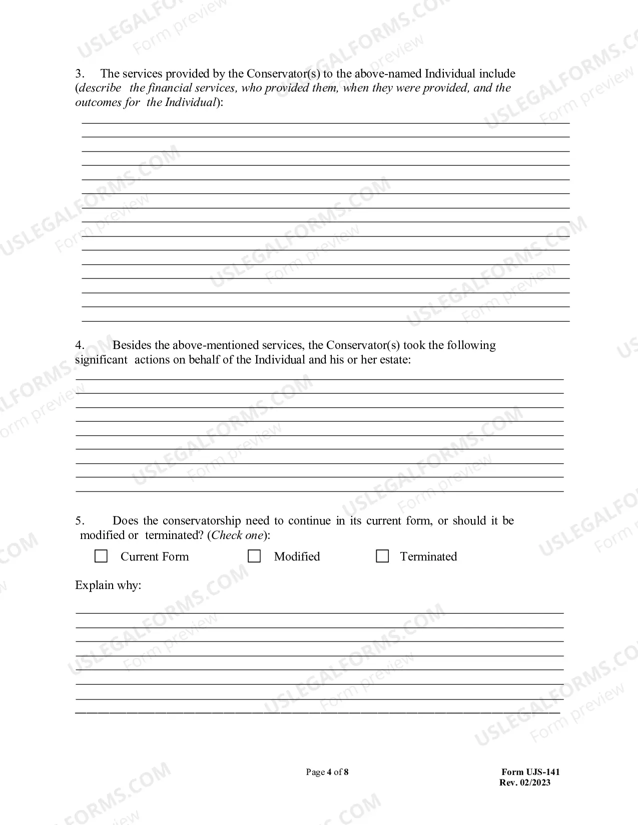 Preview Conservator's Annual Accounting