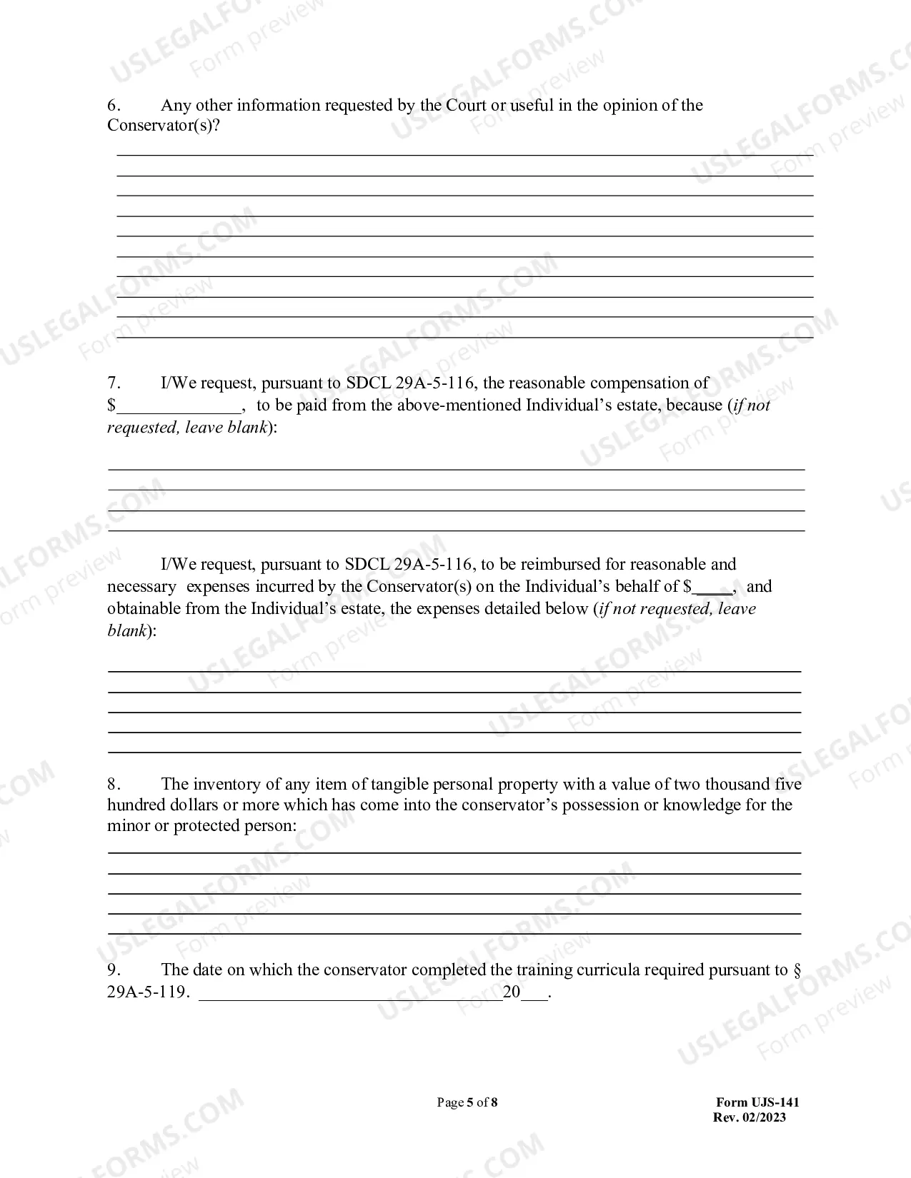 Preview Conservator's Annual Accounting