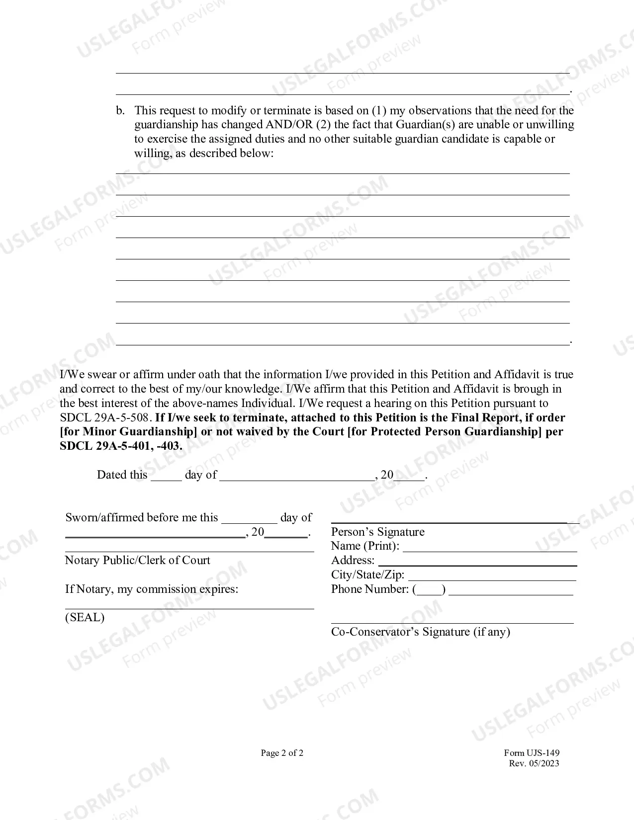 Preview Guardian's Petition to Modify or Terminate Guardianship