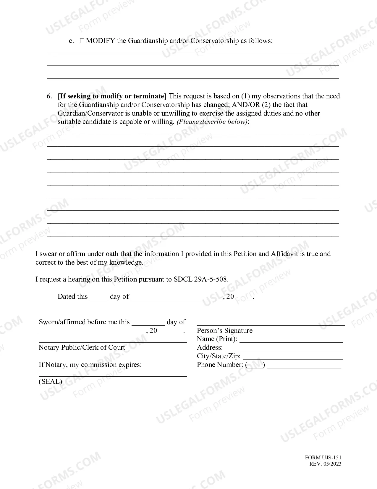 Preview Interested Persons Petition to Modify, Revoke, or Terminate