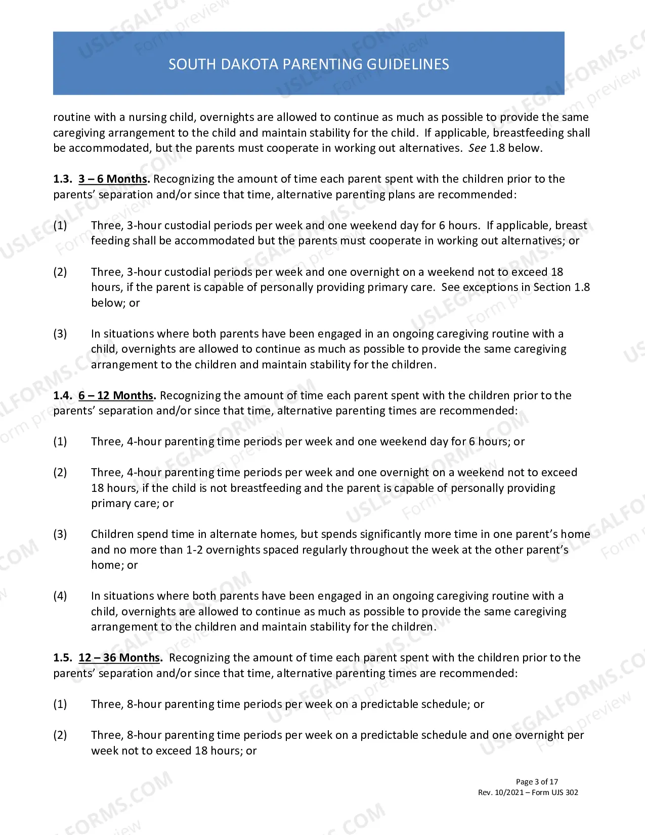 Preview South Dakota Parenting Guidelines