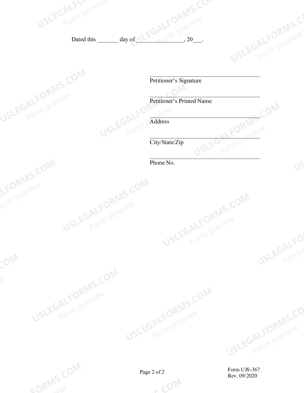Preview Notice of Petition for Parenting Time Guidelines
