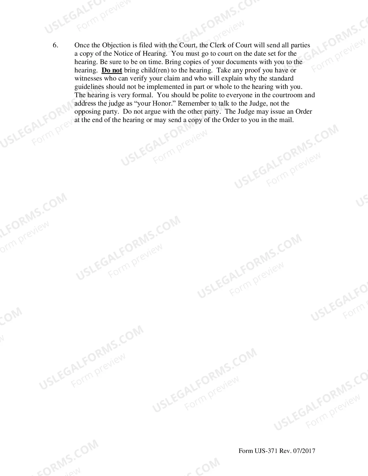Preview Instructions for Objecting to Guidelines