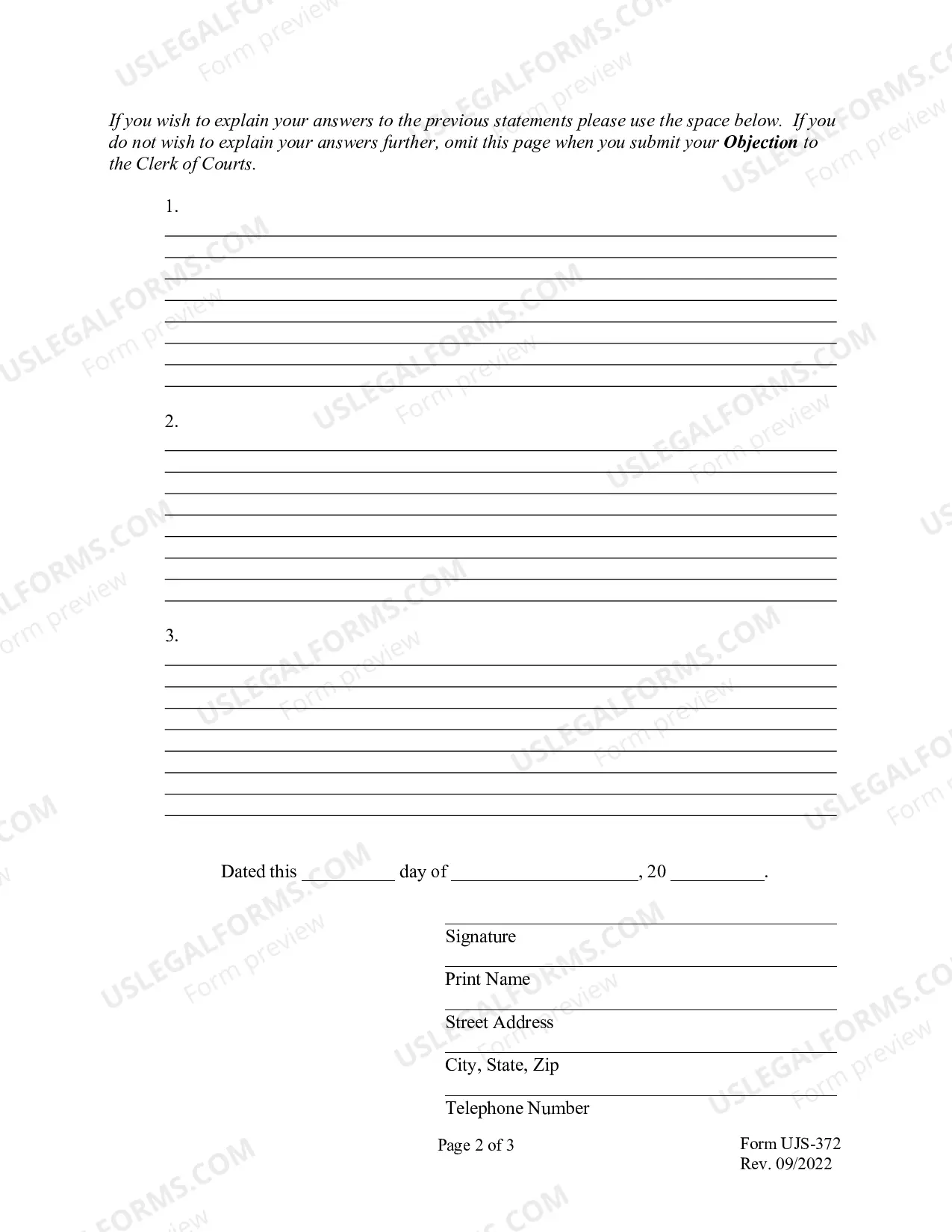 Preview Objection to Order Implementing Guidelines