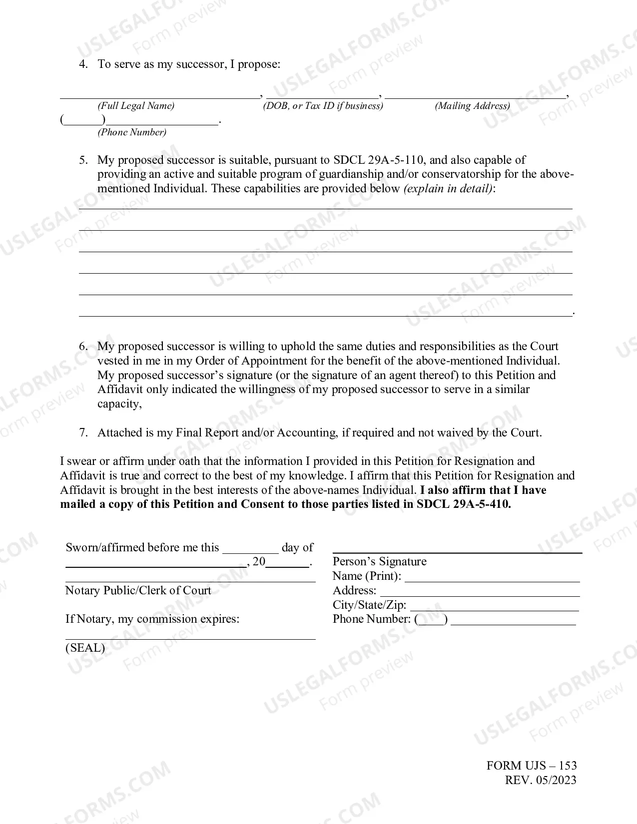 Preview Petition for Resignation And Consent