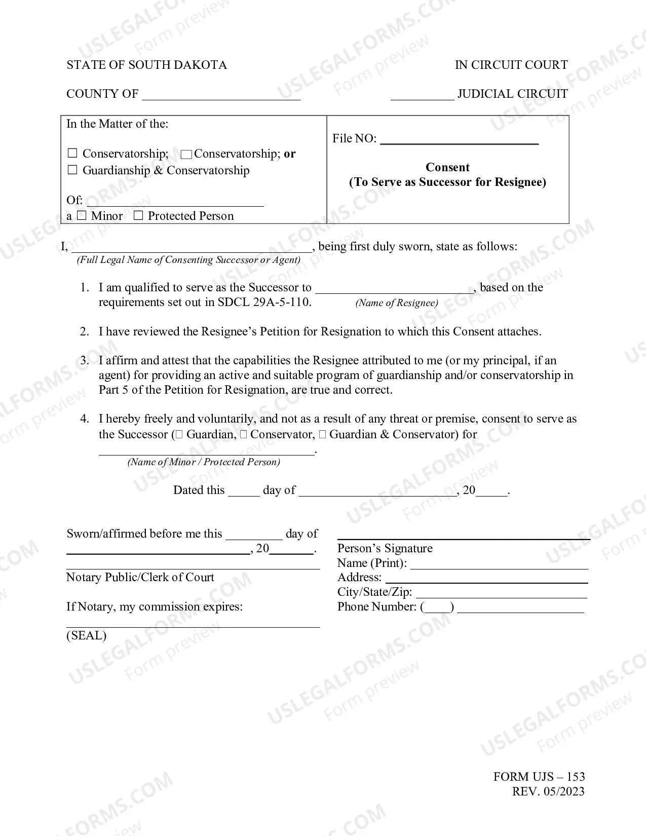 Preview Petition for Resignation And Consent