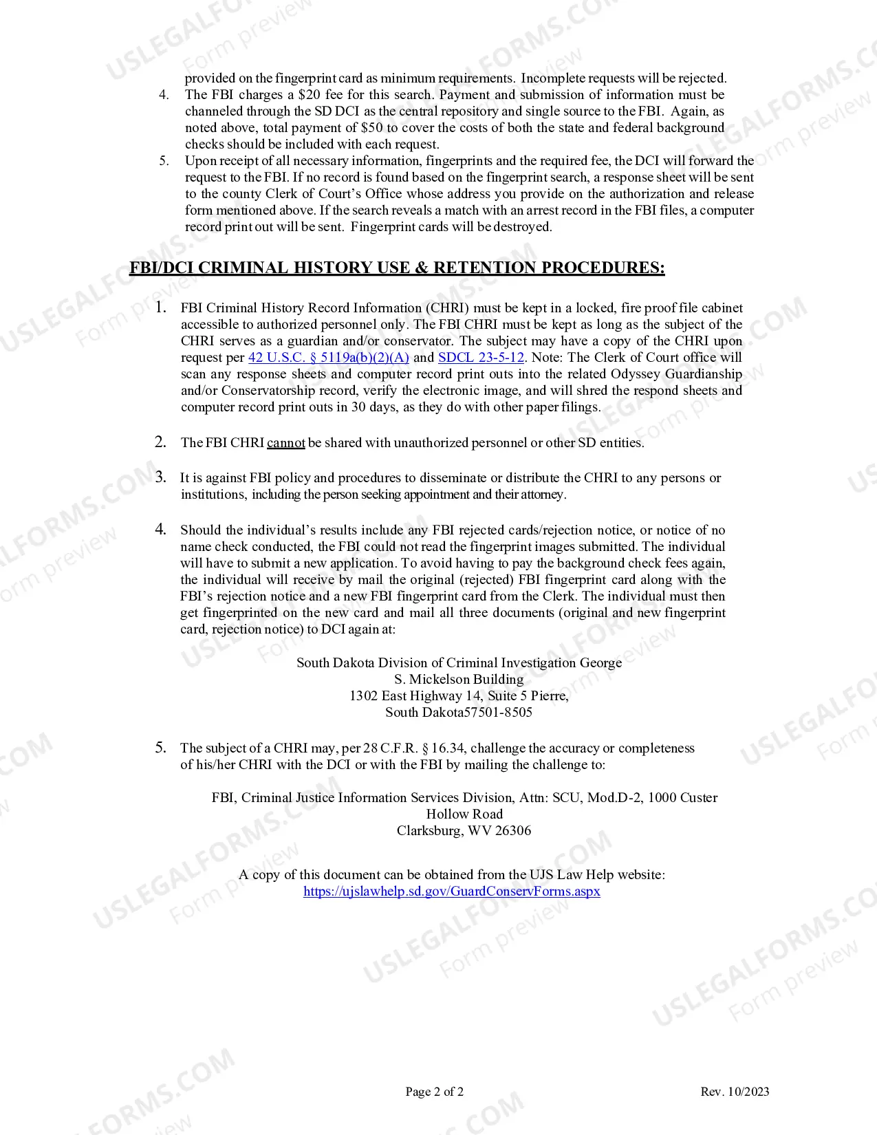 Preview Instructions for Obtaining State-Federal Criminal Background Checks