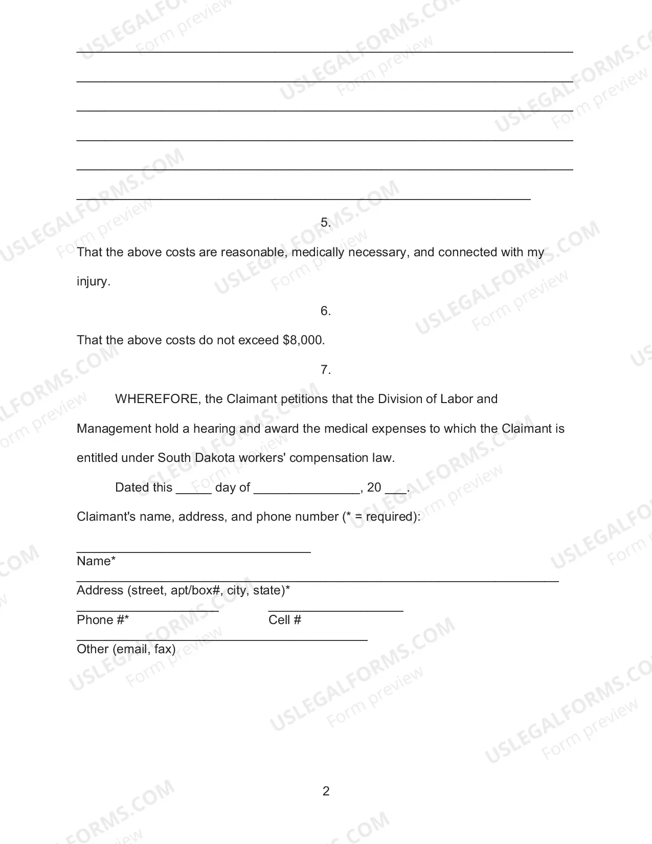 Preview Small Claims Petition for Hearing