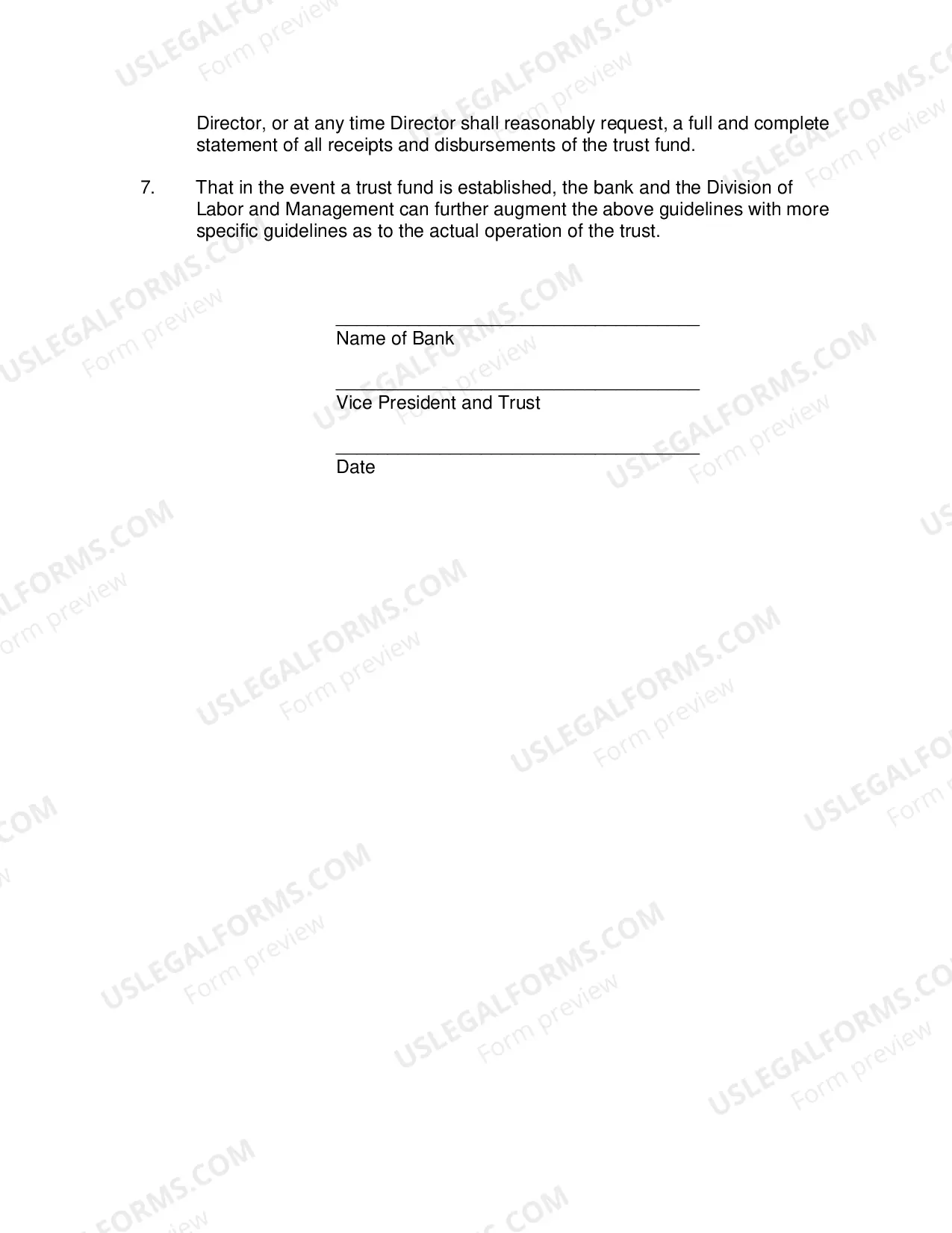 Preview Trust Operational Agreement